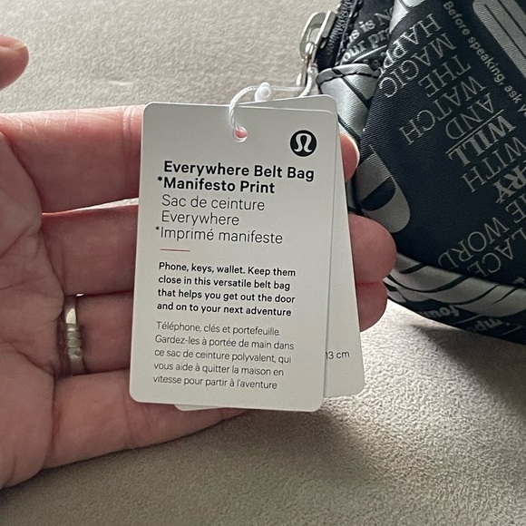 NEW Lululemon Unisex 1L Manifesto Everywhere Belt Bag Sling Bag Grey Fanny Pack - Picture 5 of 9